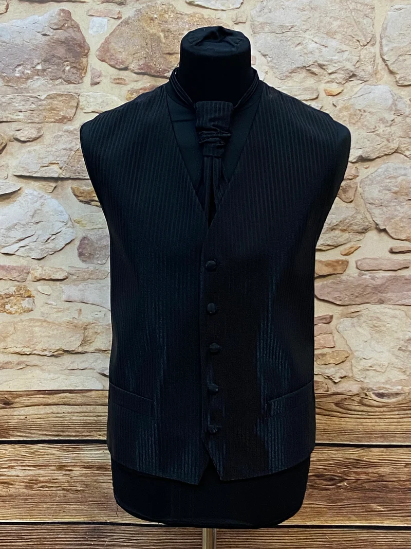 Weste -Set - Herren - Schwarz - Nadelstreifen – Gr.46