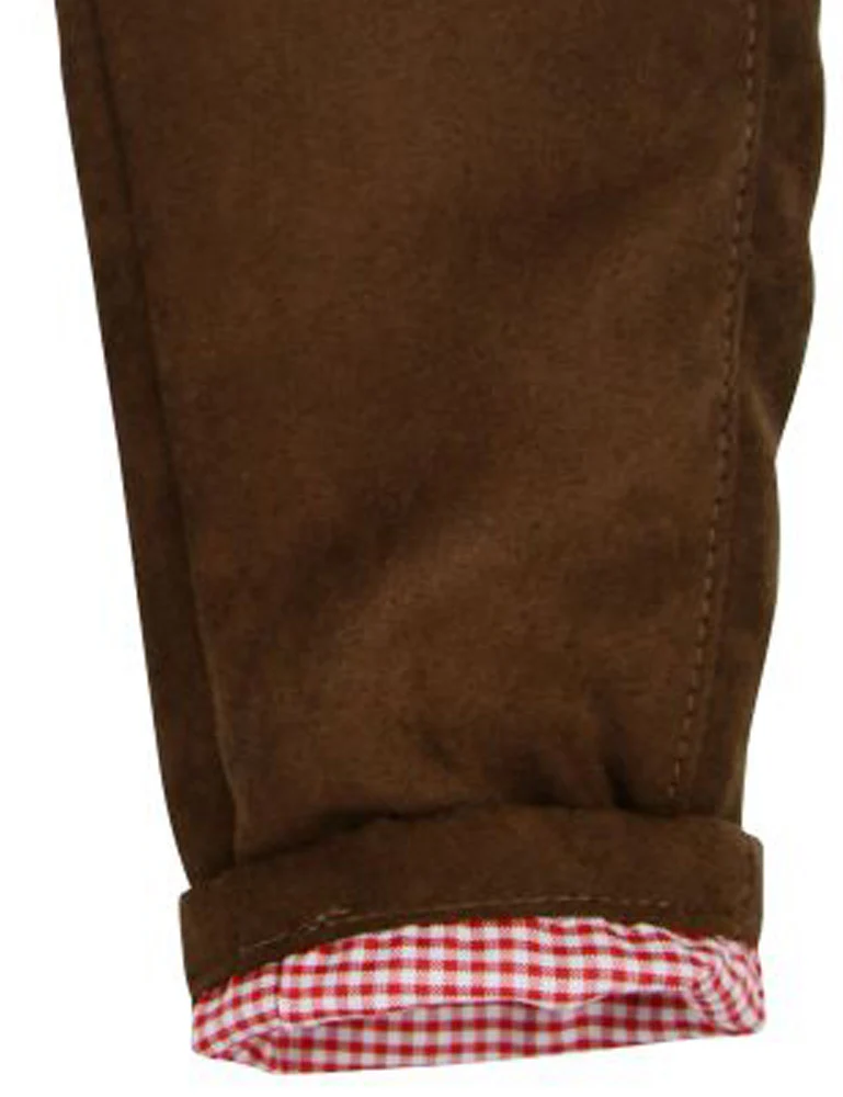 BONDI Baby Mädchen Trachten Kunstlederhose "Herzilein" gefüttert 86566 - Braun