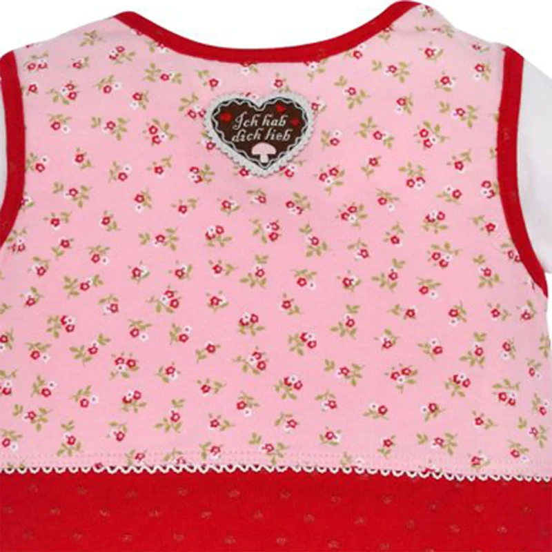 BONDI Baby Strampler "Prinzessin" mit Herz 86557 | Mädchen Overall 2-tlg. Rosa Rot