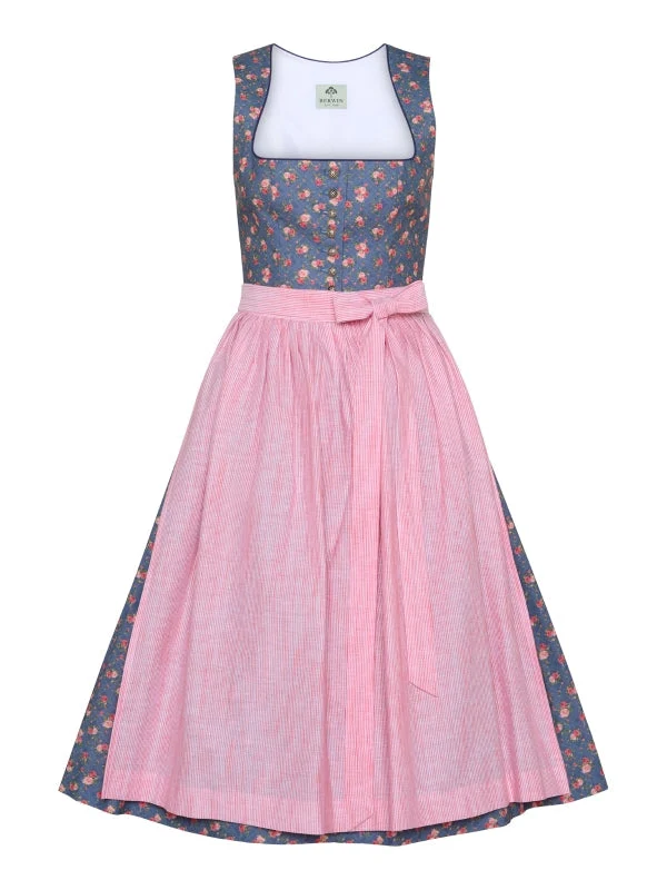 Berwin Long Dirndl 2pcs. 70cm "Daisey" rose/blue