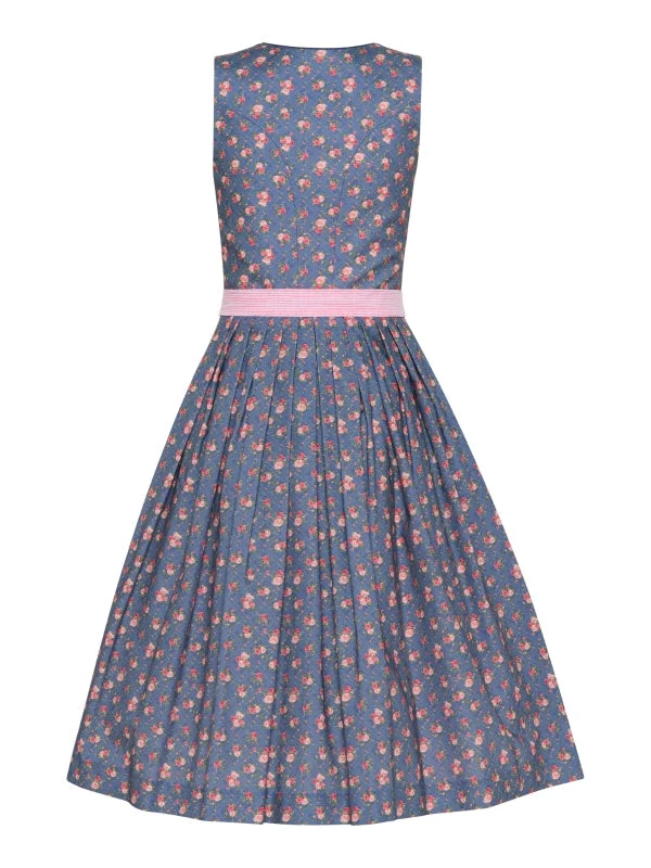 Berwin Long Dirndl 2pcs. 70cm "Daisey" rose/blue