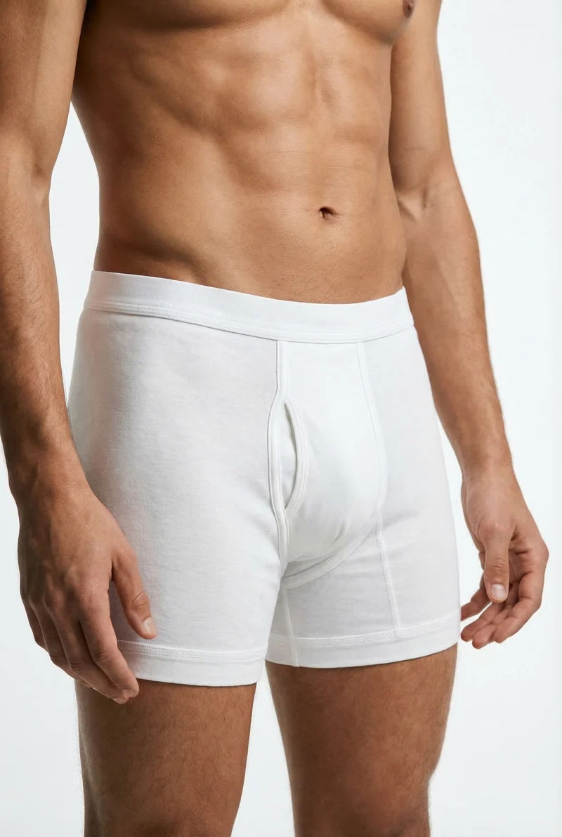 Trigema Premium Organic White Cotton Fine Rib Boxer Briefs