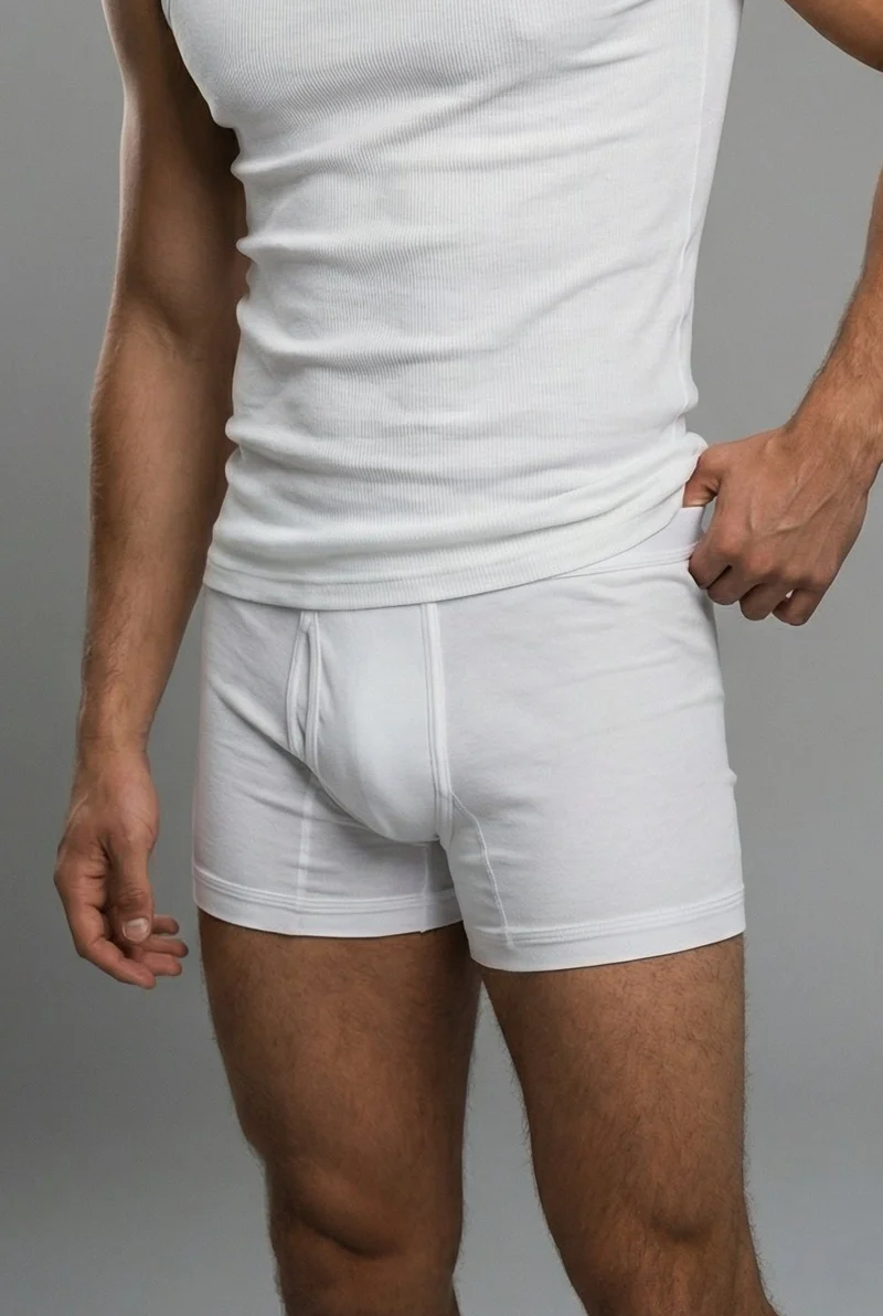 Trigema Premium Organic White Cotton Fine Rib Boxer Briefs