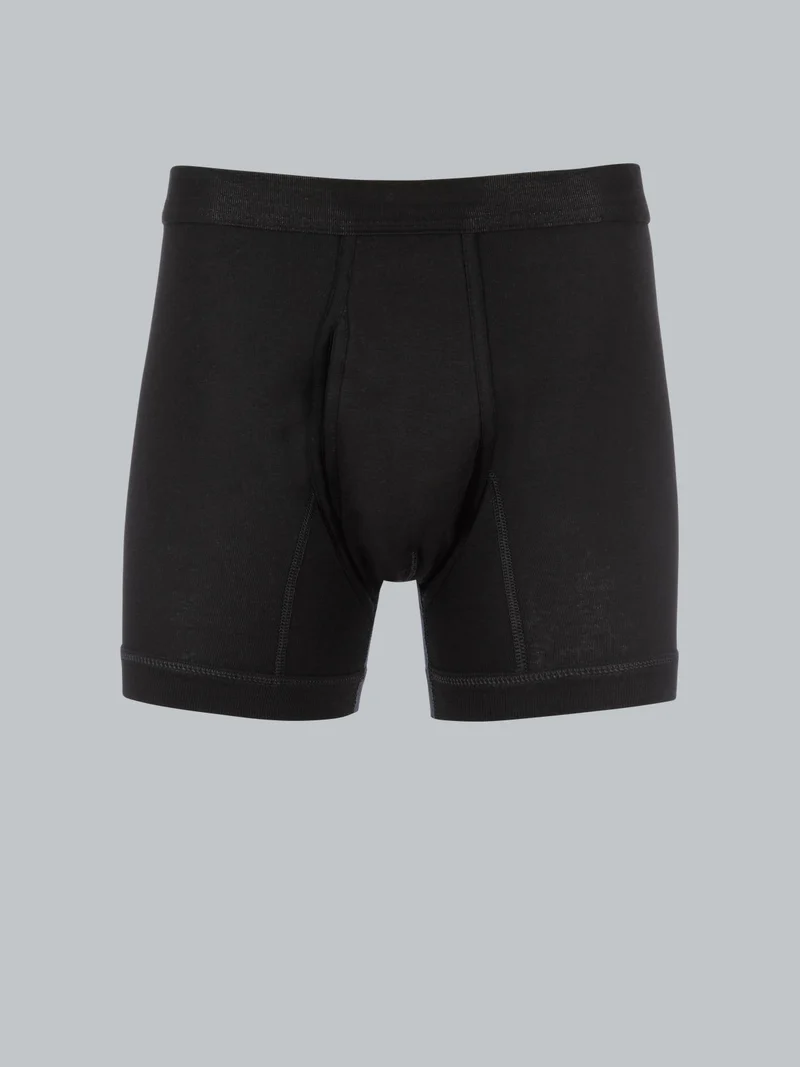 Trigema Premium Black Organic Cotton Fine Rib Boxer Briefs