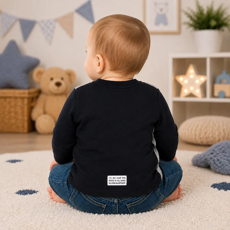 BONDI Jungen Langarmshirt "Lazy Days" 91562 | Grey Melange