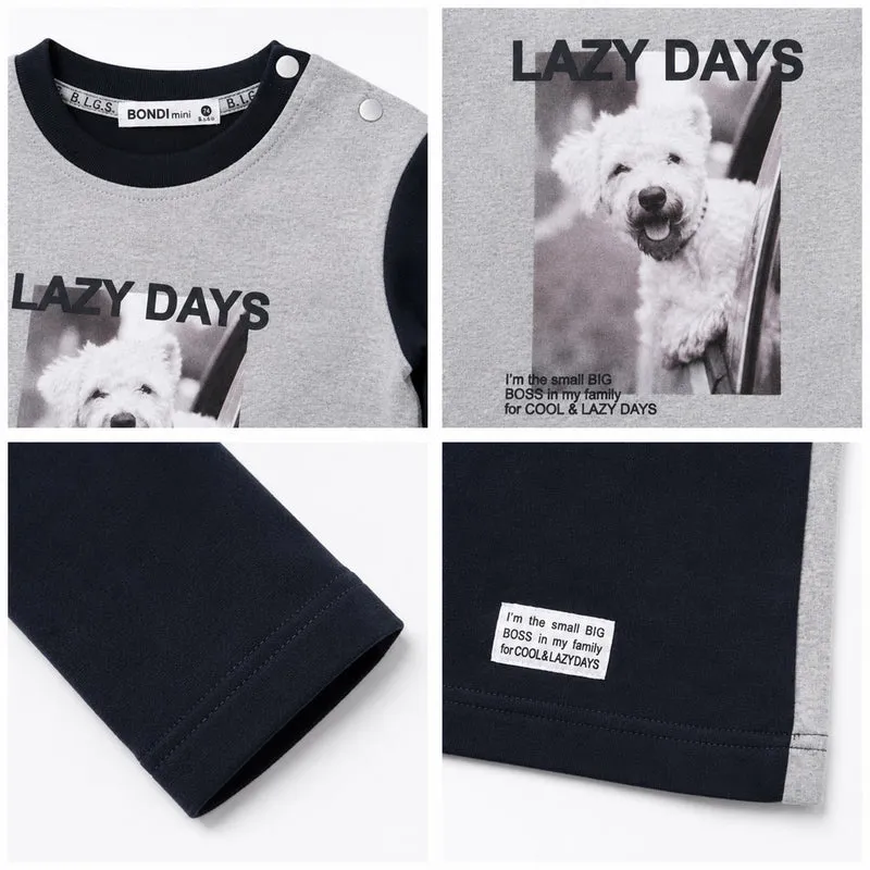 BONDI Jungen Langarmshirt "Lazy Days" 91562 | Grey Melange