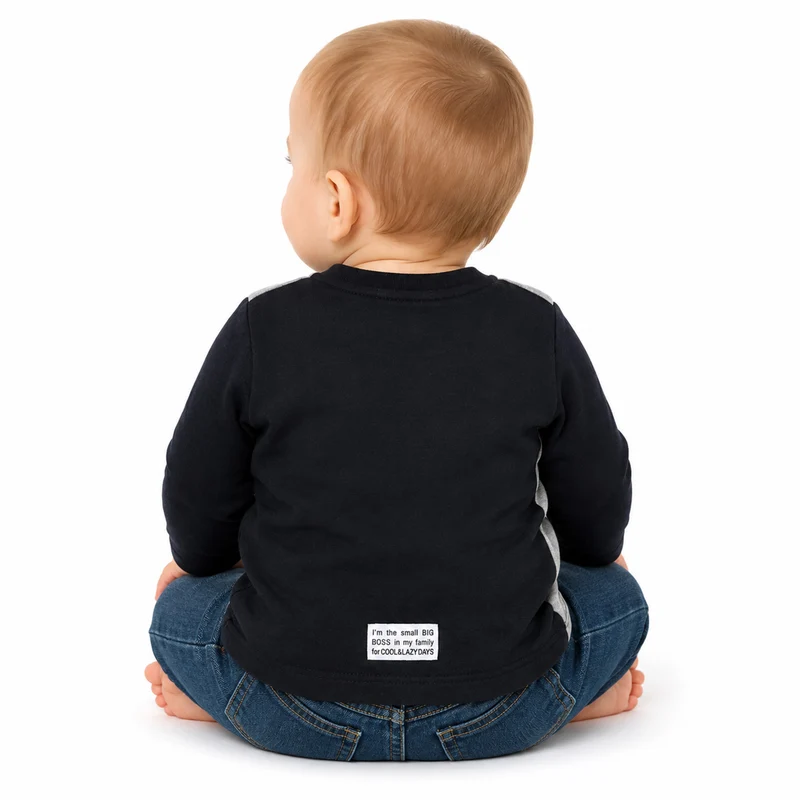 BONDI Jungen Langarmshirt "Lazy Days" 91562 | Grey Melange