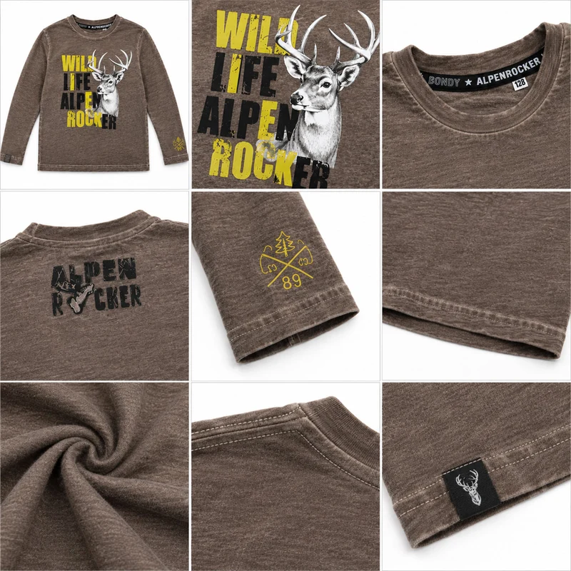 BONDI Jungen Langarmshirt "Wild Life" 29905 | Braun