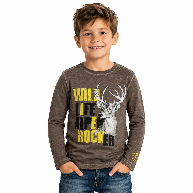 BONDI Jungen Langarmshirt "Wild Life" 29905 | Braun
