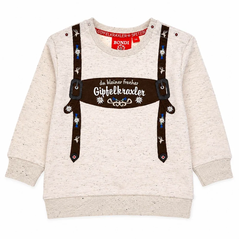 BONDI Jungen Sweatshirt "Gipfelkraxler" 91835 | Beige Melange