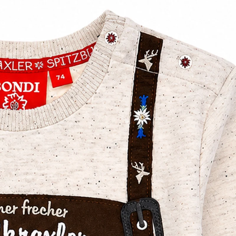 BONDI Jungen Sweatshirt "Gipfelkraxler" 91835 | Beige Melange