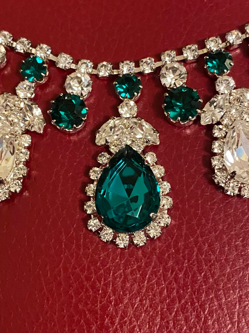 Vintage Schmuckset mit Collier, Armband und Ohrclips