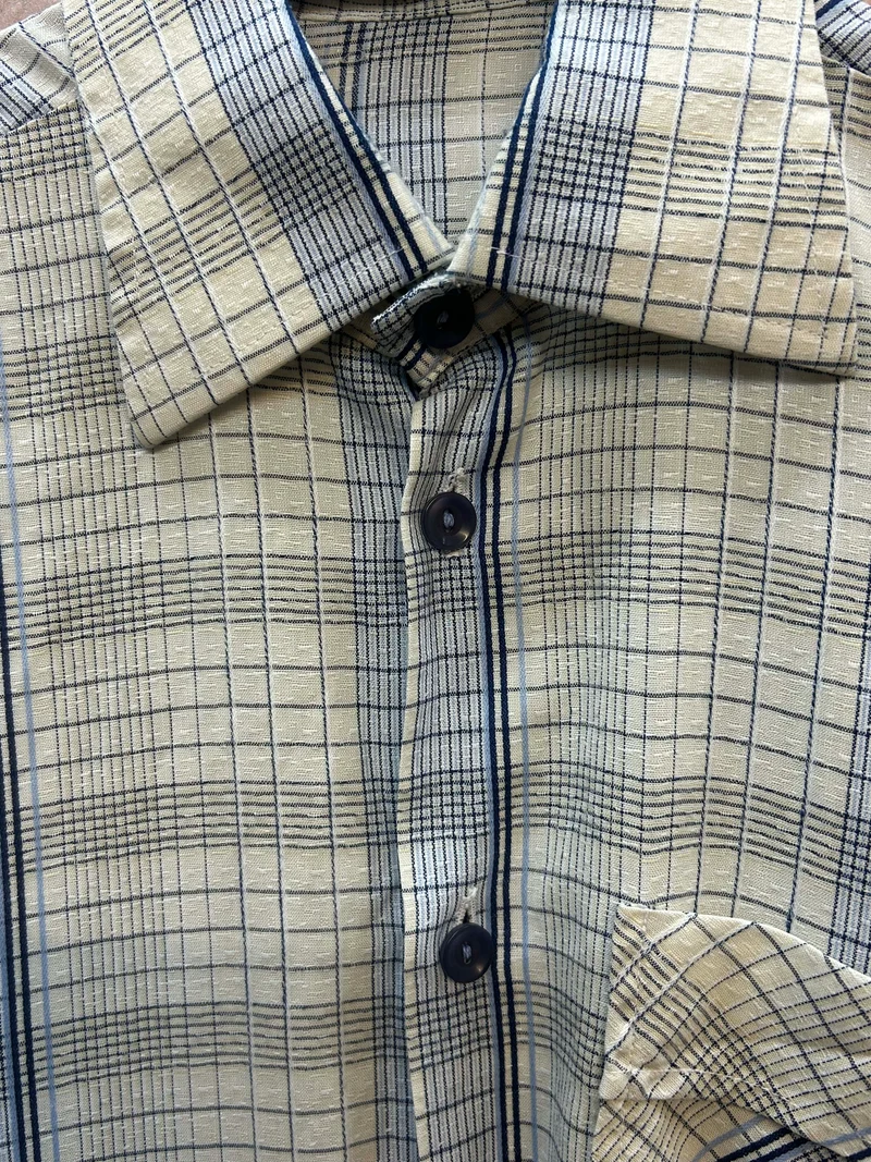 Vintage Hemd Herren 70er DDR Karo Größe 39