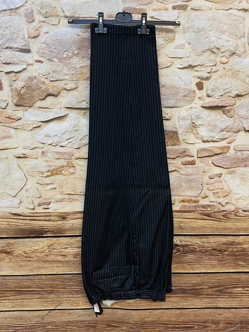 Vintage Stresemannhose Schwarz Gestreift – Größe 48 (Herren)