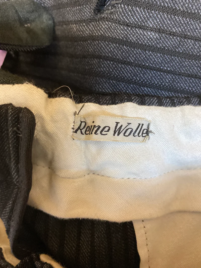 Vintage Stresemannhose Gr. 52 – 100% Wolle, grau/schwarz gestreift