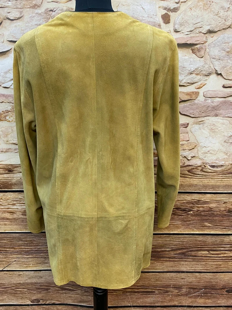 Vintage Trachtenjacke Damen Gr. 40 Vice Country Leder Gelb
