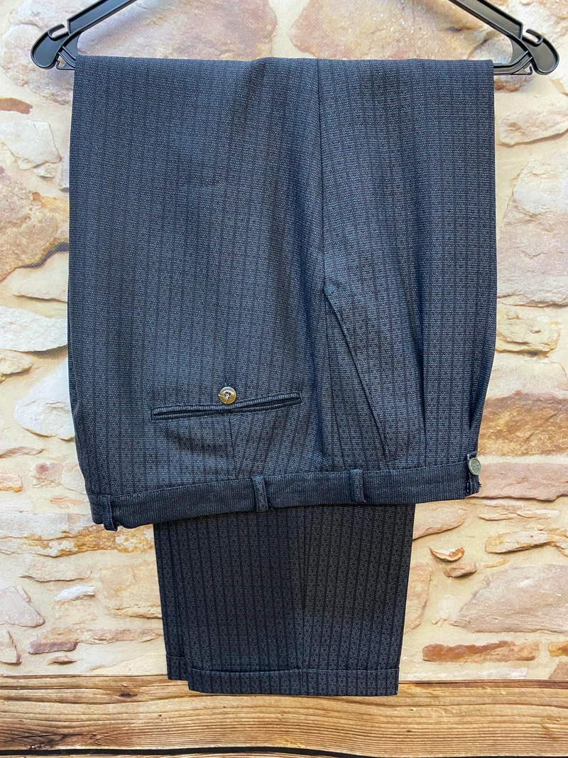 Vintage Stresemannhose Herren 27 – Grau Nadelstreifen Schurwolle-Mix