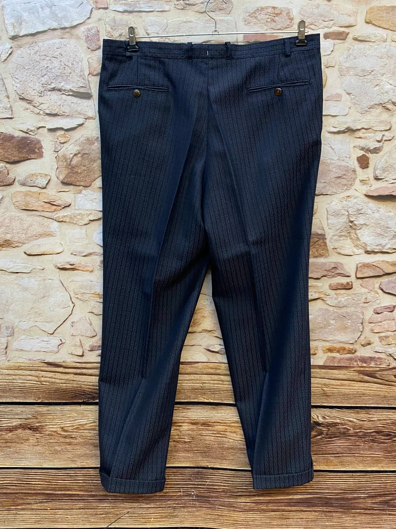 Vintage Stresemannhose Herren 27 – Grau Nadelstreifen Schurwolle-Mix