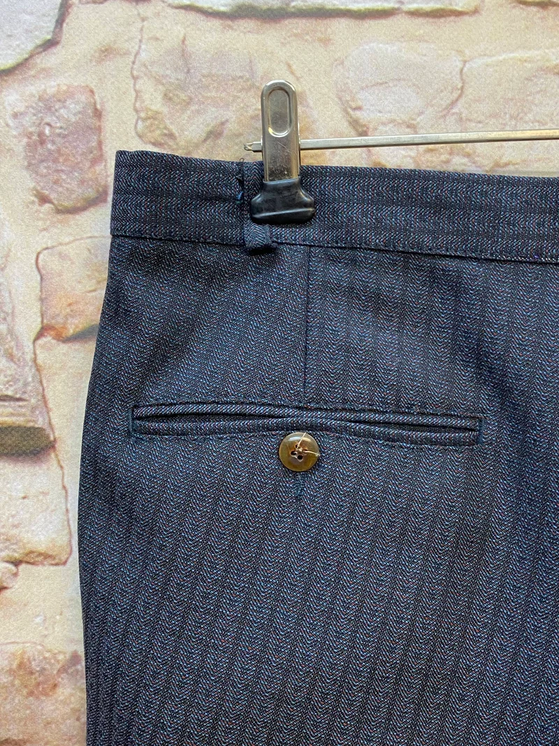Vintage Stresemannhose Herren 27 – Grau Nadelstreifen Schurwolle-Mix