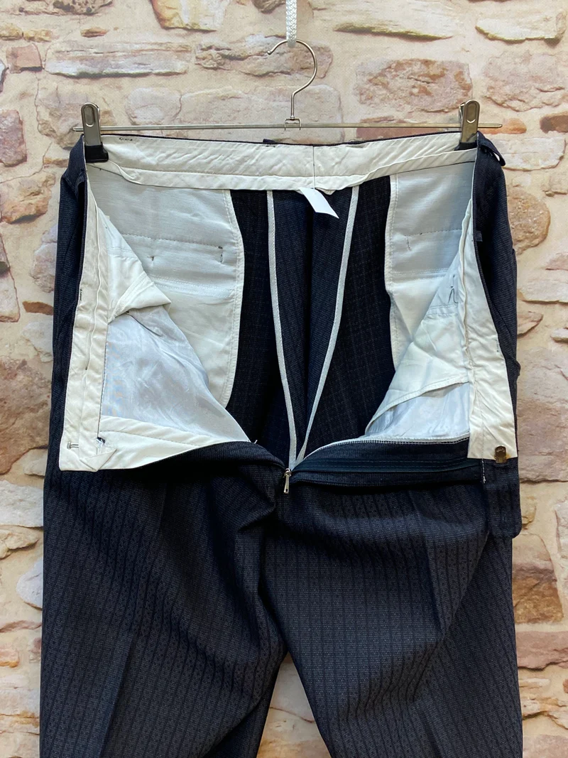 Vintage Stresemannhose Herren 27 – Grau Nadelstreifen Schurwolle-Mix