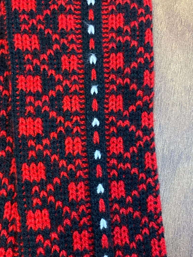 Kniestrümpfe - Vintage - schwarz rot