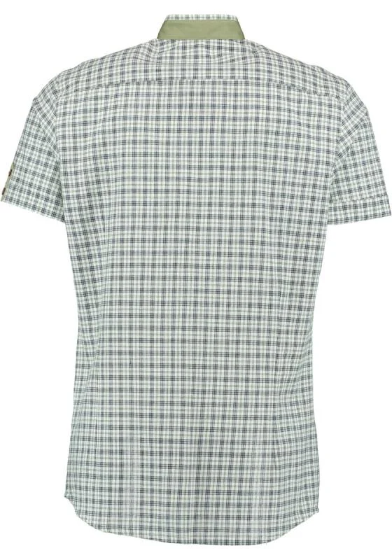 Gipfelstürmer Men's 1/2 Sleeve Slim Fit Shirt "Wiesn" green