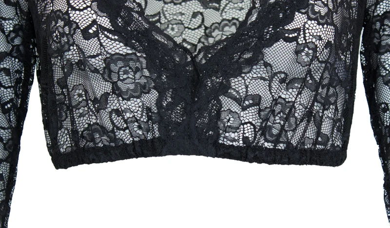 Krüger MADL Damen Dirndlbluse Cassandra 3/4 Arm - Schwarz