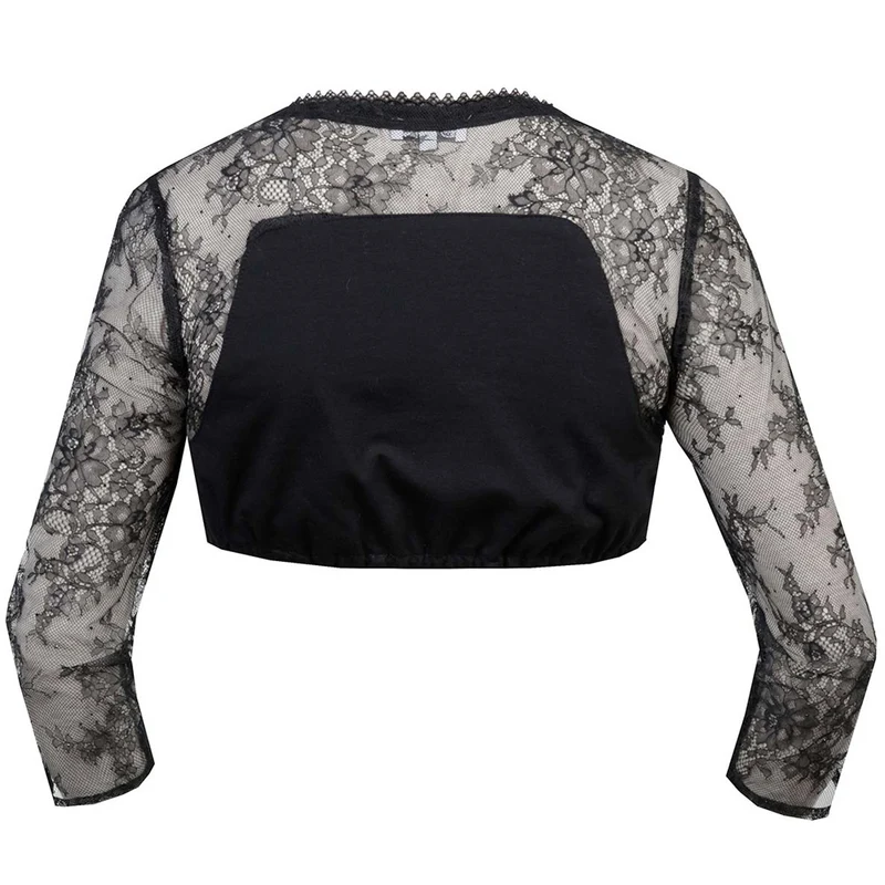 MarJo Dirndlbluse "Kosima-Doro" Halbarm Spitze | Schwarz