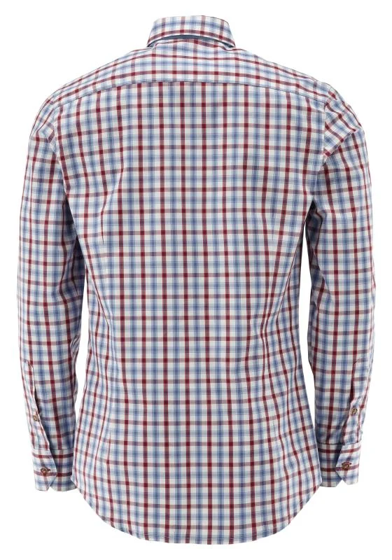 Gipfelstürmer Men Long Sleeve Slim Fit Shirt "Oswald" red/blue