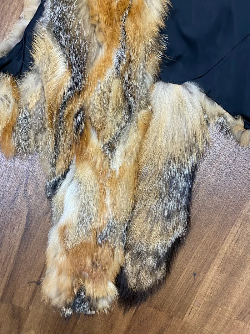 Vintage Fellweste Damen 1970er–80er Echtfell Naturtöne Boho Unikat Gr. 40