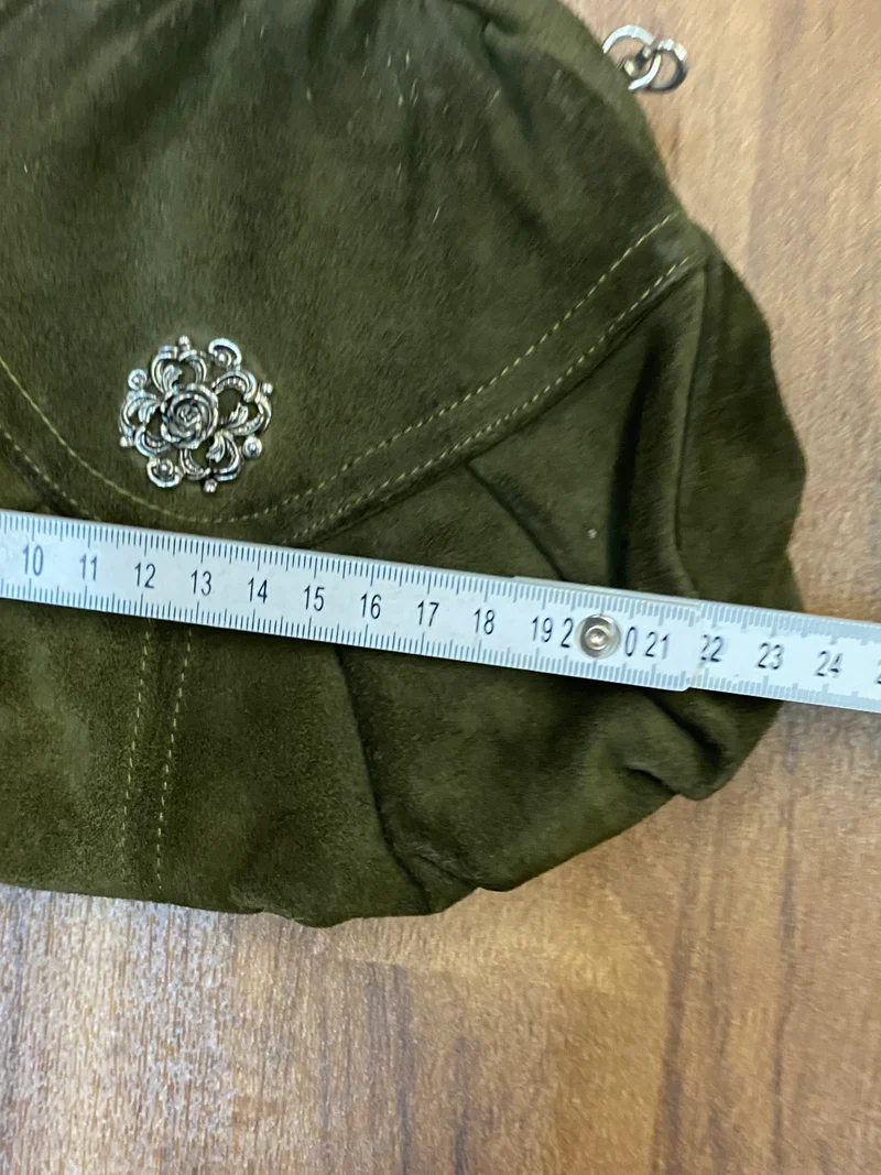 Dunkelgrüne Trachten Handtasche Vintage Damen