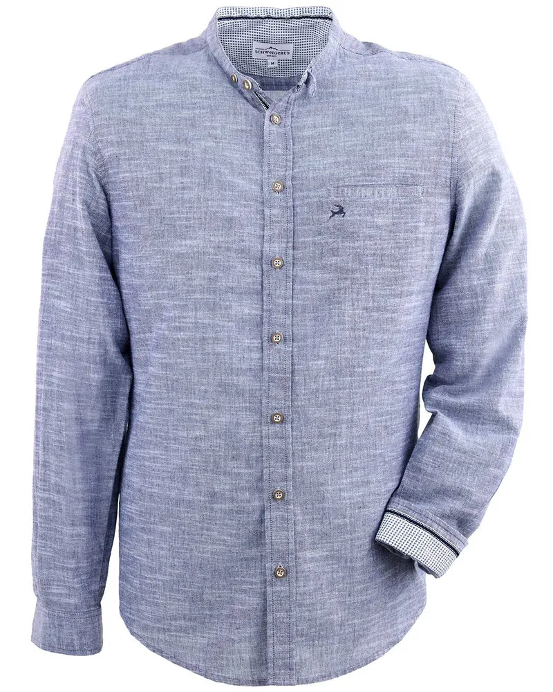 MADDOX Trachtenhemd mit Stehkragen - Hemd-106 | Blau