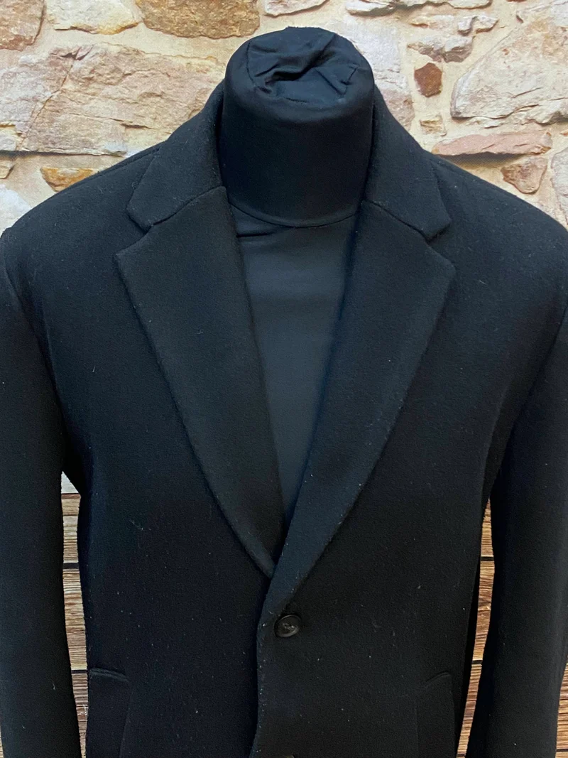 Herrenmantel Schwarz Gr. 48 – britischer 1920er-Jahre-Look