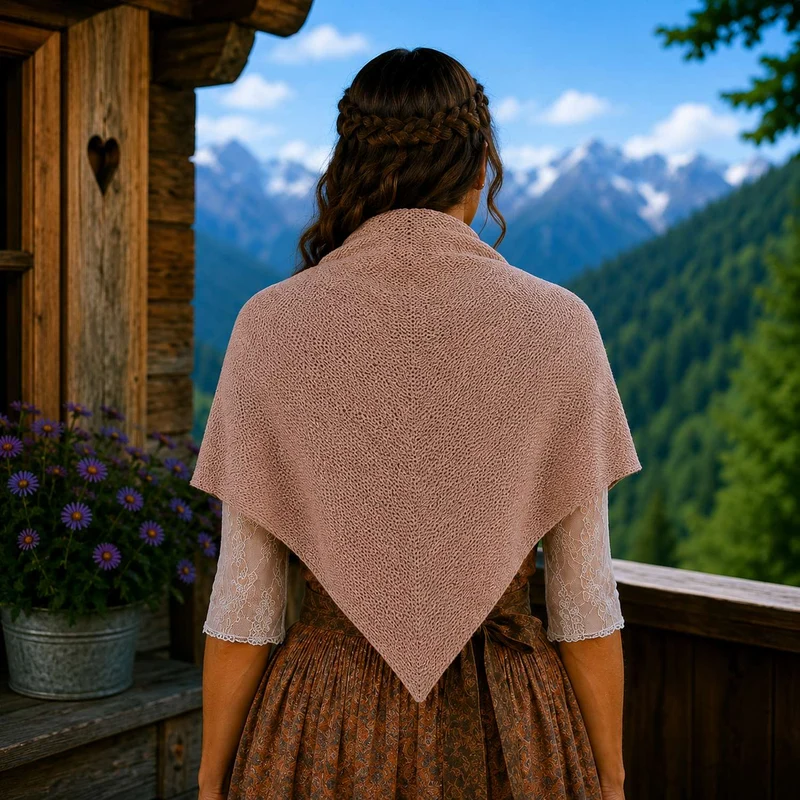 XL Strick Dreieckstuch - Schal 200 x 80 cm | Taupe