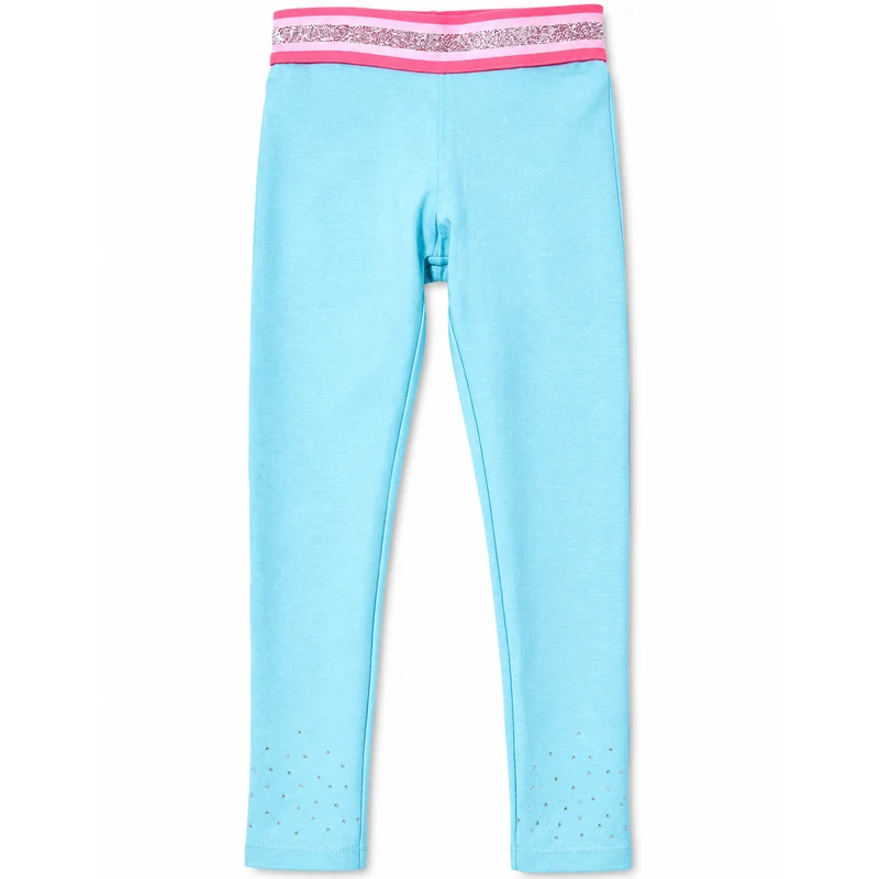 BONDI Baby Mädchen Leggings mit Glitzersteinen 36207 | Blau