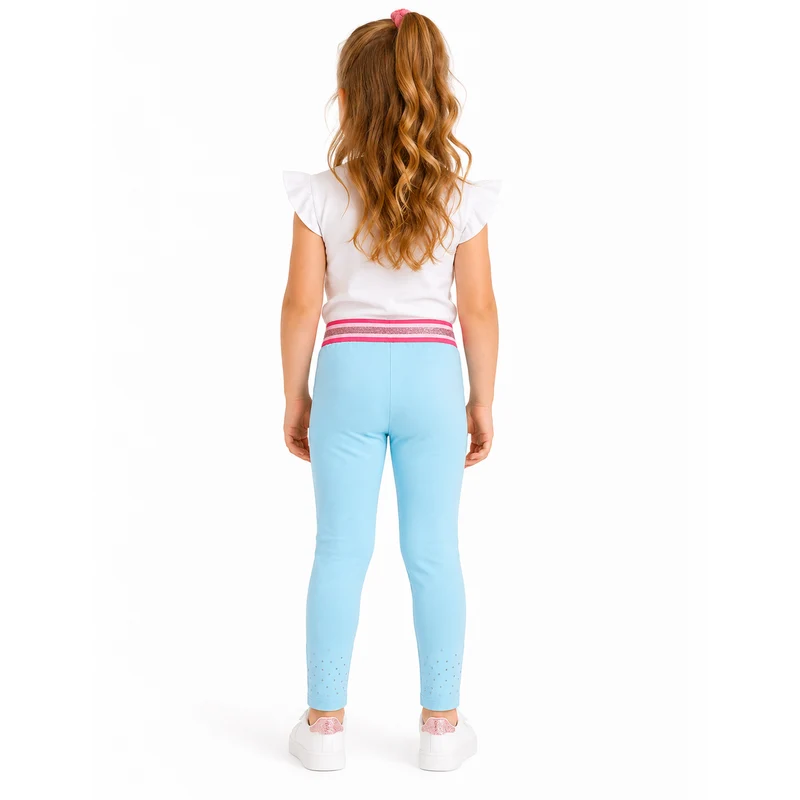 BONDI Baby Mädchen Leggings mit Glitzersteinen 36207 | Blau
