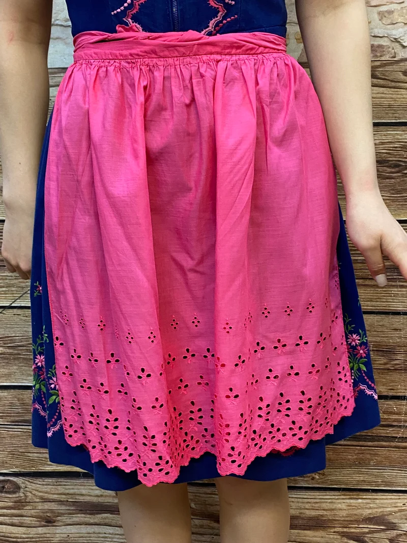 Vintage Dirndl dunkelblau rosa - Gr.36