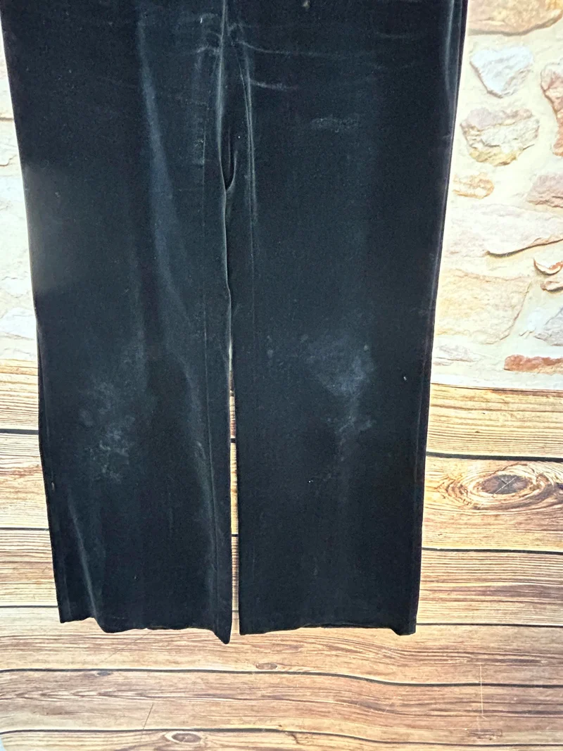 Schwarze Samthose Gr. 38 – Original 70er Jahre Schlaghose