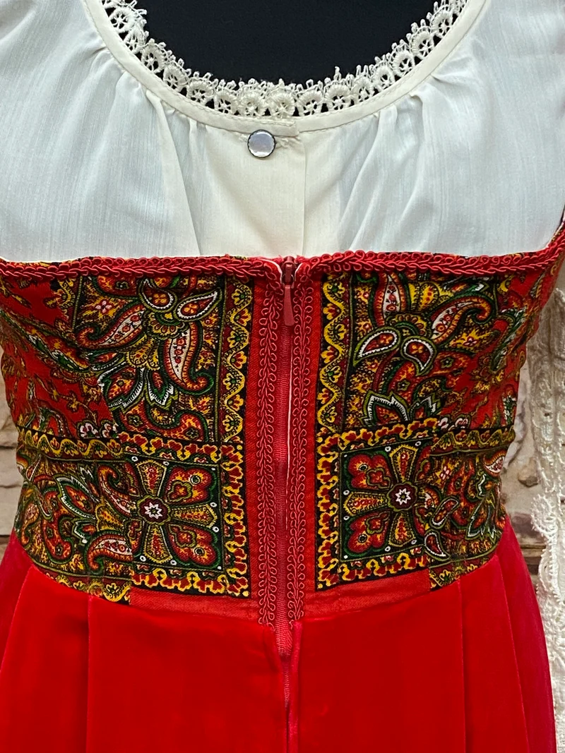 Vintage Trachtenkleid rot Wendelstein Dirndl lang Gr. 36