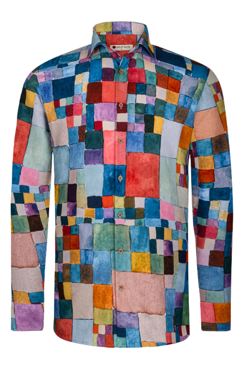 Paul Klee Flora on Sand inspired Long Sleeve Men's Shirt