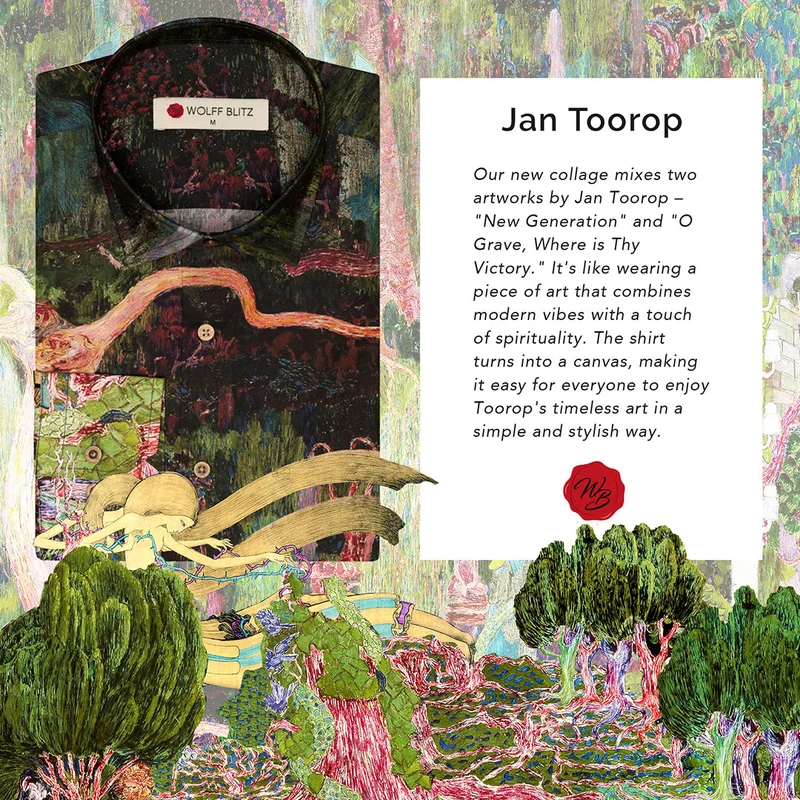 Jan Toorop Print Long Sleeve Shirt for Men