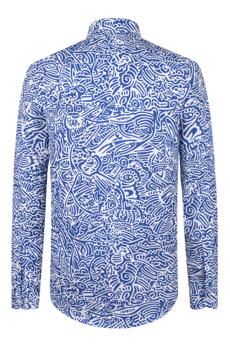 Blue Rhythms inspired Long Sleeve Men's Shirt