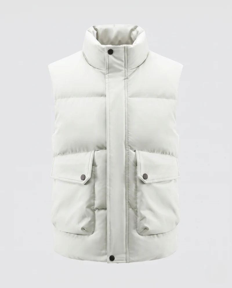 Herren Gepolsterte Ärmellose Thermoweste im urbanen Layering‑Style mit hohem Stehkragen und aufgesetzten Klappentaschen Nord Taschen