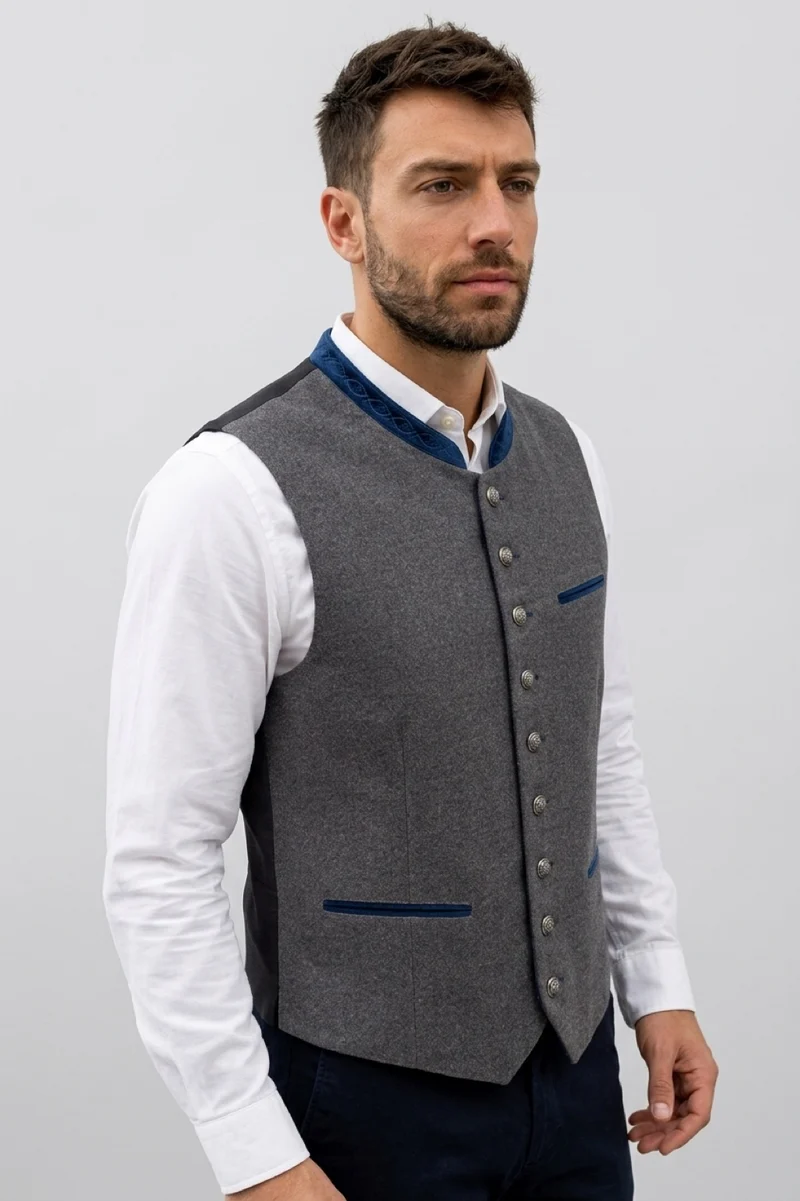 Trachtenweste Liga di Bavaria Herren Luxury Collection Anthrazit blau TDW7