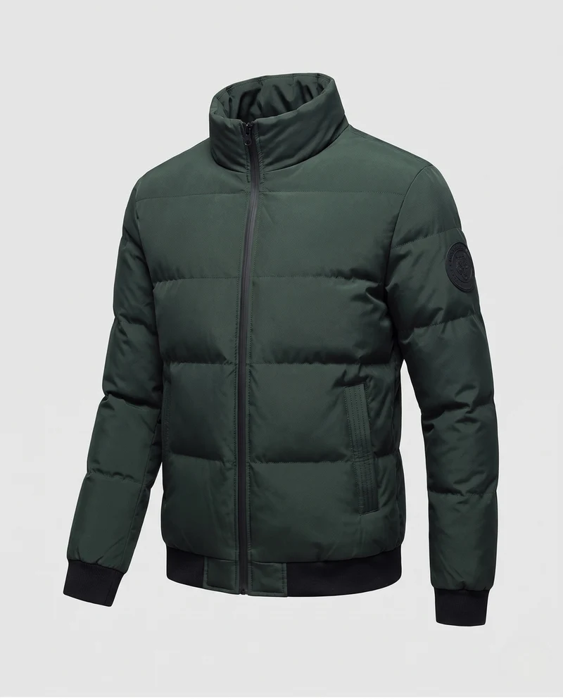 Herren Gepolsterte Bomber-Steppjacke mit hoher Wattierung und Rippbündchen Nord Taschen