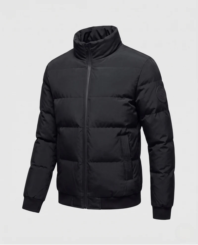 Herren Gepolsterte Bomber-Steppjacke mit hoher Wattierung und Rippbündchen Nord Taschen