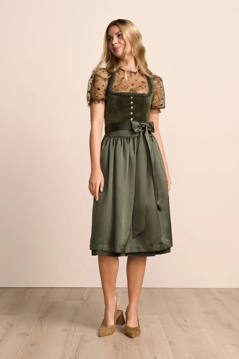 Krüger Dirndl Nyvella 70 cm - nicht rabattierbar oliv