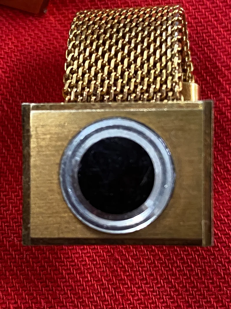 Vintage Manschettenknöpfe goldfarbend Metall-Mesh