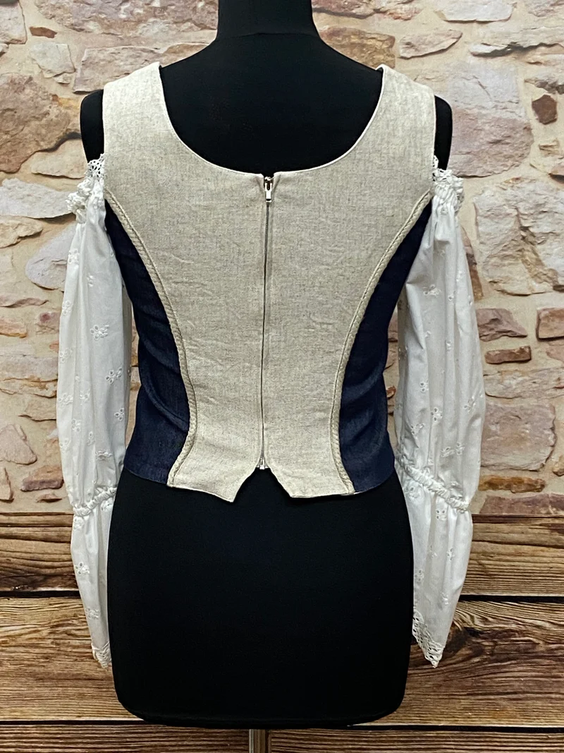 Trachten-Mieder – Bluse, Größe 36