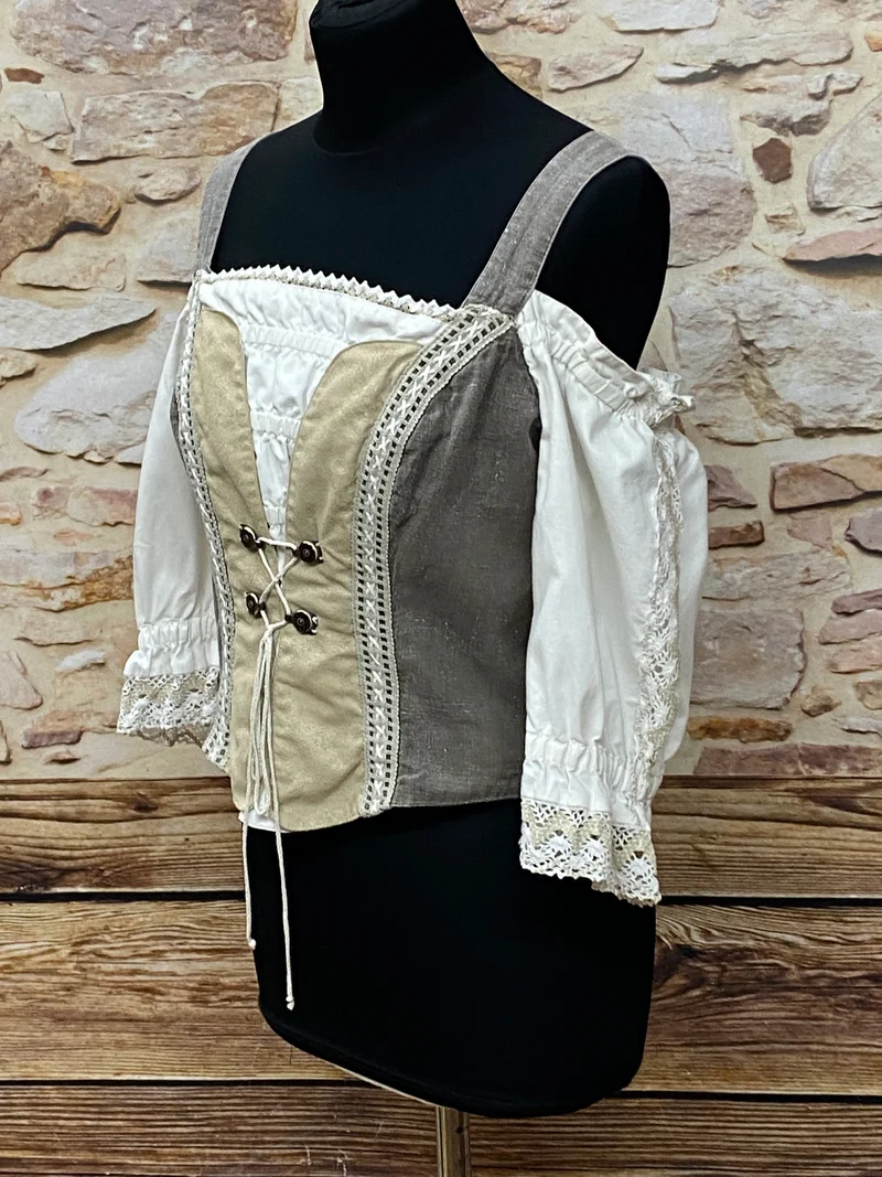 Damen Blusenmieder von Landhaus – Braun/Beige, Größe 44